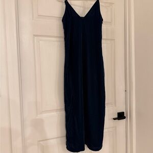 Velvet Navy Blue Slip Dress